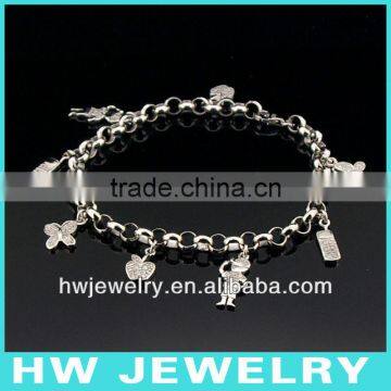 Silver charm bracelet