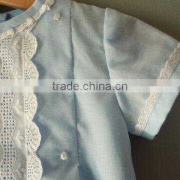 2017 High Quality Light Blue Pure Cotton Baby Clothes Newborn Summer Romper photo-2