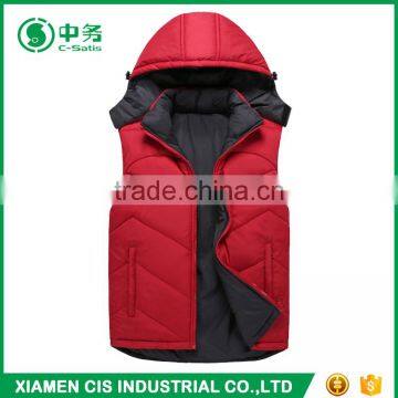 Top Fashion Winter Warmful Outwear Mens Hooded Reversible Down Feather Vest photo-2