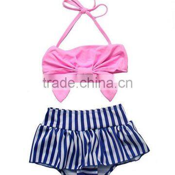 Baby boutique clothing baby girl bow bikini 2 pieces swimsuit China manufacturer