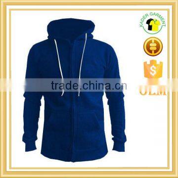 100% Cotton Navy Tracksuit Top Plain Fitness Hoodie Zipper Gym Hoodie photo-3