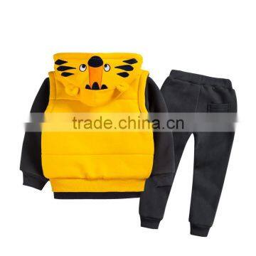 Custom Modern Fashion Boys Kids Wear/3pcs Sets Winter Warm Thick Children Garments