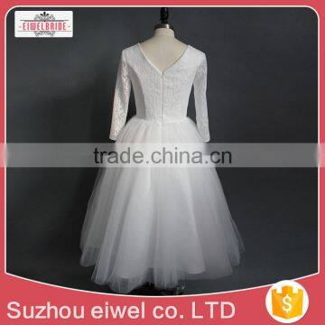 Applique Lace Short Lace Bridal Wedding Dress photo-2