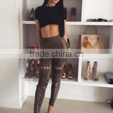 Runwaylover 43 Drop Shipping Sexy Tie Suede Pant photo-3