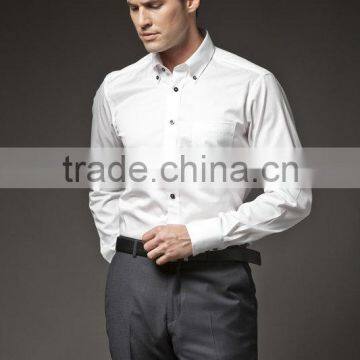 Men Handsome shirt -pure White mens shirt with buttondown collar-100% cotton