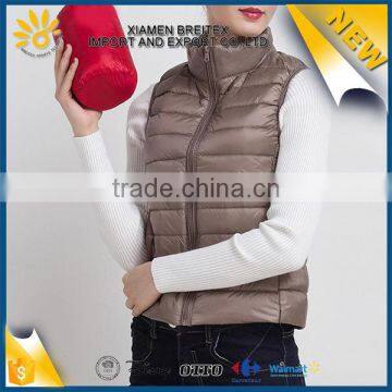 Hot sale custom light weight windproof nylon women winter vest