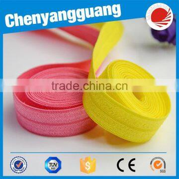 China Factory Wholesale Beautiful Solid Color Velvet Fold Over Elastic photo-4