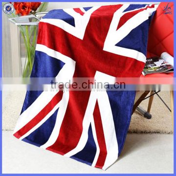 100% cotton flag print beach towel/imported bath towels