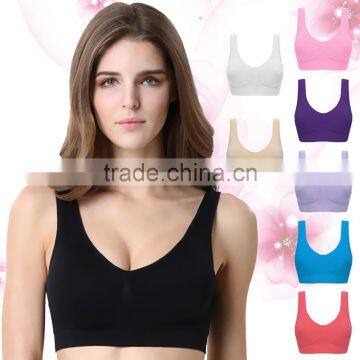 Fitness Yoga Push Up for Womens Gym Running Padded Tank Top Athletic Vest Bra