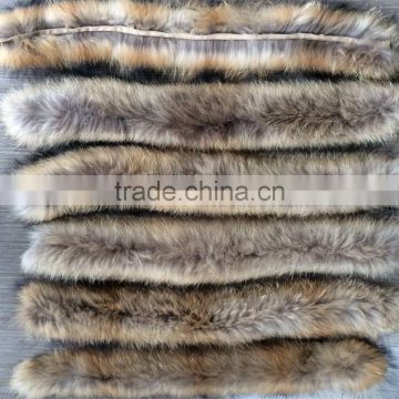 YR300 Factory Direct Hot Sale Garment accessories Raccoon fur Trimming/Natural fur trim