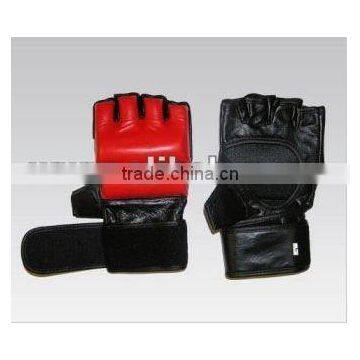 Cow Hide Leather MMA Grappling Gloves Cage Fighting UFC Sparring Glove Training