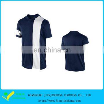 Custom Famous Branded Contrast Color 100% Polyester O Collar Soccer Jersey