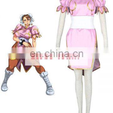 Rose-team Fantasia Anime Cosplay Lolita Made Street Fighter Chun-Li Pink