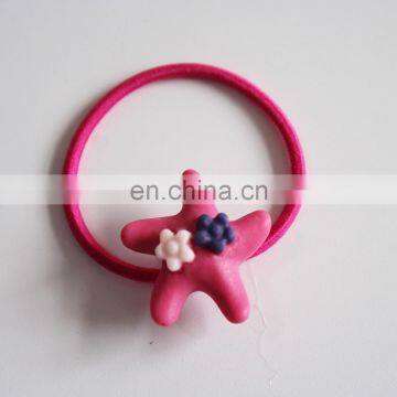 Cute Kids Hot Pink Star Ponytail Hair Band Elastic photo-2