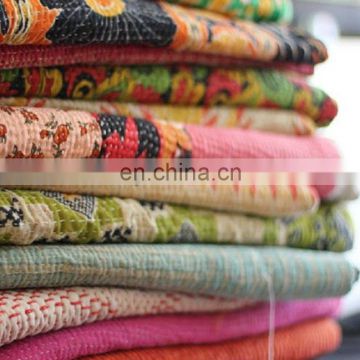 indian Kantha Sari Throw