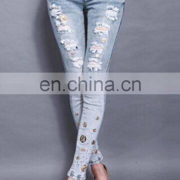 Wholesale Cheap Women Stylish Denim Pants From Chinese Factory