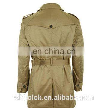 Factory Wuhan Wholesale Men's Cotton Polyester Long Coat With Belt