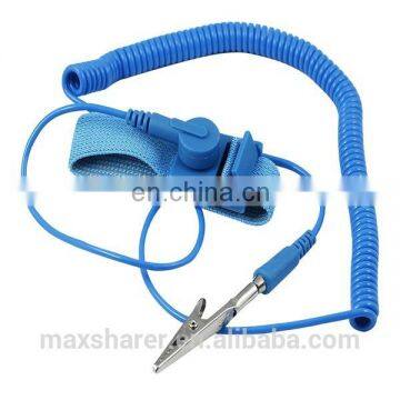 Wholesale Adjustable Cleanroom ESD wrist strap with pvc coil cord