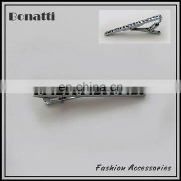 fashion nickel tie clip with black enamel spot