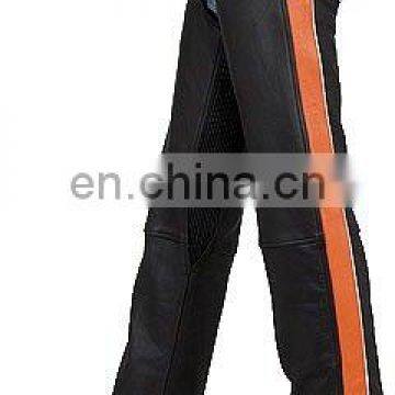 HMB-333A MEN LEATHER CHAPS COLOR STRAP STYLE CHAP BLACK