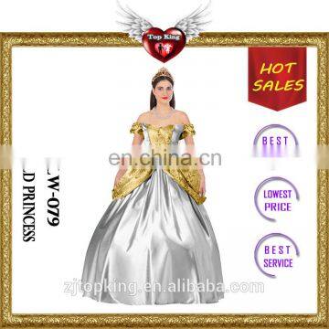 Hot Design Carnival Adult Fancy Princess Dress Halloween Gold Princess Costumes for Lady