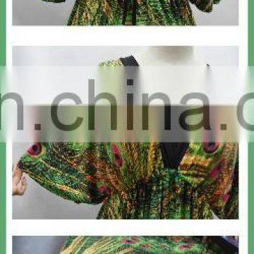 6029# Latest Fashion 2017 Peacock Fat Ladies Floral Printed Summer Casual Maxi Bohemian Maternity Dress Plus Size Women Clothing photo-5