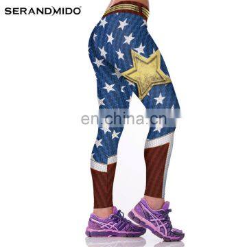 Wonder Woman Sport Fitness Costume High Waist Stretch Gym Trousers Workout Leggings photo-2