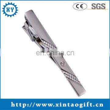 Die casting zinc alloy fashion men tie clip mosaic diamond