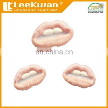 3D pink mouth embroidered patch vintage applique,3D pink mouth patch,3D vintage applique