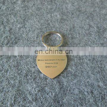 custom brass material heart shaped keychain for promotion