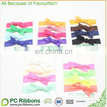 FOE knotted elastic hairband hair ties many colors