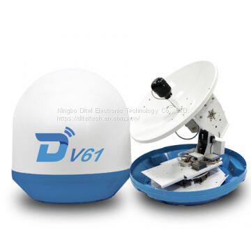 Ditel V61 63cm Ku band 3-axis marine VSAT antenna digital satellite receiver internet service for ship