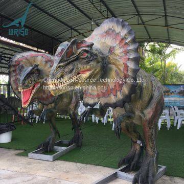 LORISO2048 The lost world dinosaurs animatronic life- like dilophosaurus model