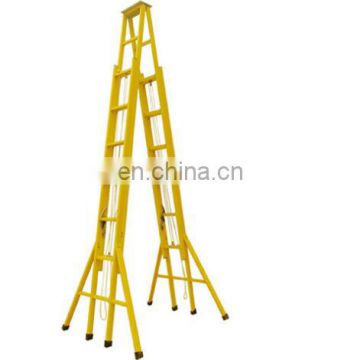 ladder 5 step yellow color fully insulated A shape fiberglass ladder