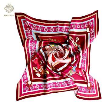 Завод по производству по технологии OEM/ODM. Модный и элегантный платок из атласной ткани с цветочным принтом photo-4