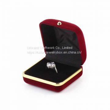 Wholesale Fashionable Luxury Handmade Velvet Jewelry Ring Box With Custom Logo photo-3