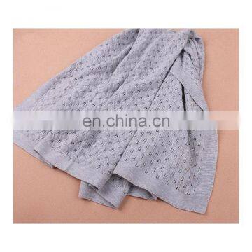 Factory Manufactured Super Soft Organic Cotton Cable Knit Throw Blanket