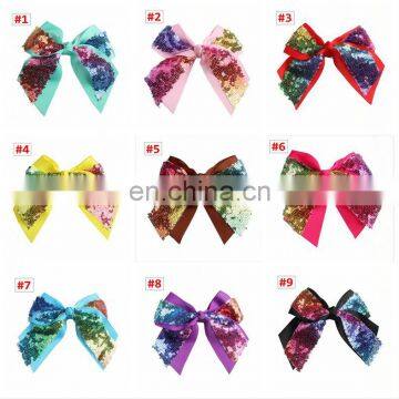 Kids Girls Sequin Hairclips Baby Barrettes Bowknot Hair Ornaments 9colors