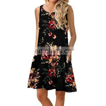 Modest Plus Size Women Clothing Casual Sleeveless Floral Maxi Dress photo-2