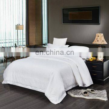2020 Summer 4PCS Luxury Hotel Style Solid White Color Satin 100% Cotton Jacquard Bed Sheets Bedding Set With Factory Price photo-3