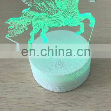 3D Illusion Lampara Dinosaur Night Light Led 7 Color Flashing