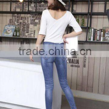 Women Washed Ripped Tight Slim Fit Legging Denim Jeans Pants photo-2