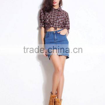 Classic Vintage Plaid Print Women Shirt photo-2