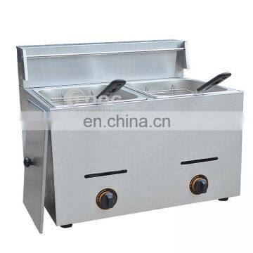 Double Tank LPG Gas Deep Fryer Countertop Mobile Fryer for Food Cart photo-4