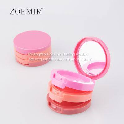 3 Colors Round Compact Case Powder Empty Makeup Blush Compact Powder Packaging photo-3