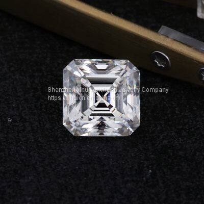 Custom D Color Asscher Cut Brilliant Cut Moissanite Loose Stone Excellent Cut Jewelry Making Engagement Ring