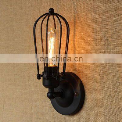 Vintage Metal Wall Lamp Nordic Cage Shade Loft Wall Lamp