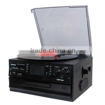 TR-19PCD:Professional Vintage design with vinyl records player usb record CD AM FM radio cassette