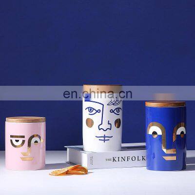 Mediterranean Series Spanish Janus Classic Face Ceramic Storage Tank