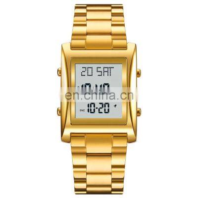 Luxury Skmei 1812 Water Resistant Digital Square Stainless Steel Watches Men Wrist Watch